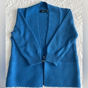Ivanka Trump open cardigan Atlantic blue Cotton blend Size Medium